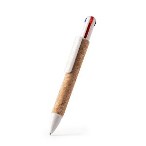 Bolígrafo 4 tintas de corcho CORLES | Personalizado con logo