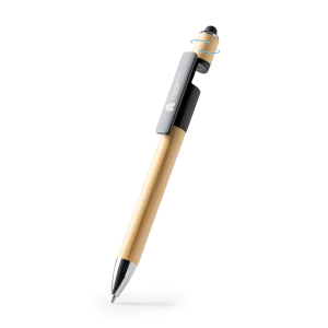 Bolígrafo bambú con soporte HETING | Personalizado con logo