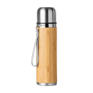 Termo de acero y bambú FENGI 420ml | Personalizado con logo