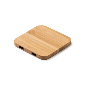 Cargador inalámbrico de bambú NEBULA | Personaliza con logo