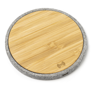 Cargador inalámbrico RPET y bambú SIBON | Imprime tu logo