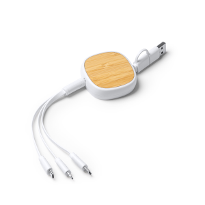 Cable cargador 5 en 1 extensible LENS | Personaliza con logo